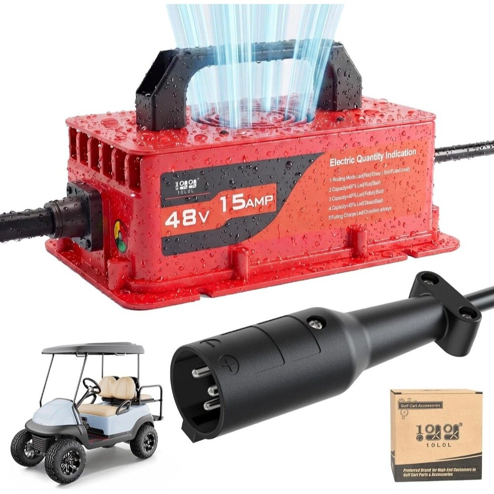 48V Golf Cart Battery Charger for Club Car DS/Precedent 15Amp Smart Safe Charge